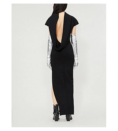 Shop Rick Owens Theresa Draped Woven Dress In Black