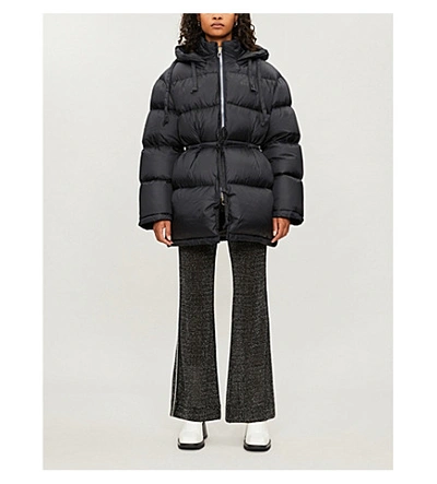 Shop Acne Studios Hooded Shell-down Jacket In Black