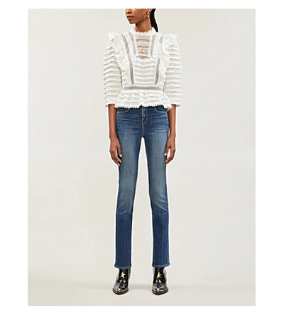 Shop L Agence Oriana High-rise Straight-leg Stretch-denim Jeans In Monterey