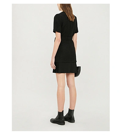 Shop Sandro Joann Boucle Mini Dress In Black