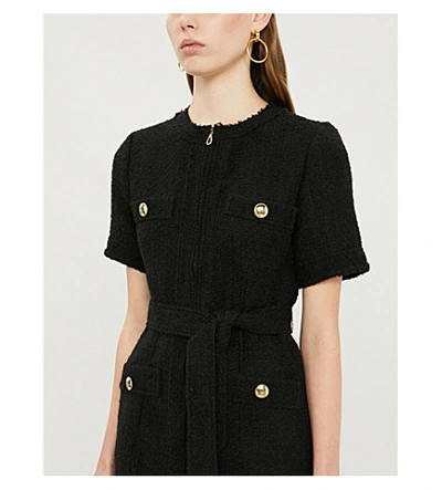 Shop Sandro Joann Boucle Mini Dress In Black