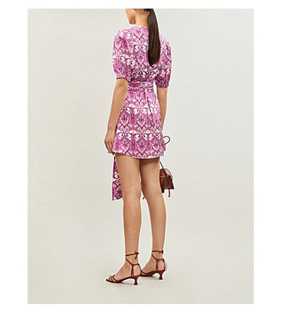 Shop Alexis Bardot Floral-print Satin Mini Dress In Mulberry Palm