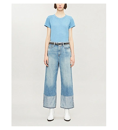 Shop Rag & Bone Ruth Faded Wide High-rise Jeans In Neville