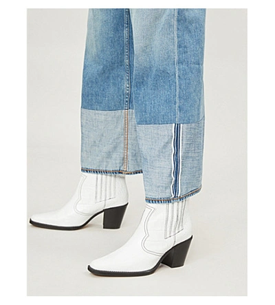 Shop Rag & Bone Ruth Faded Wide High-rise Jeans In Neville