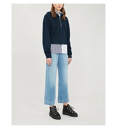 Shop Frame Ali Cropped High-rise Wide-leg Jeans In Yorkshire