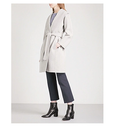 Shop Max Mara Messi Wool Wrap Coat In Grey