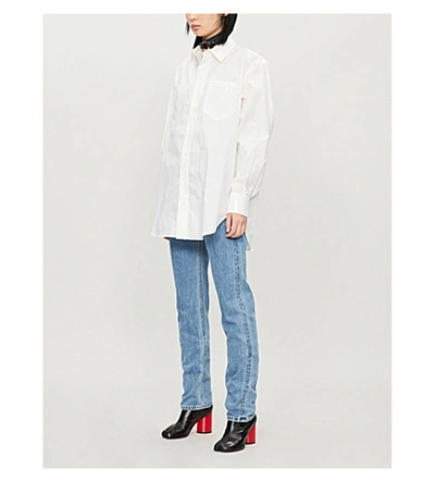 Shop Artica Arbox Oversized Cotton Shirt In Optical White