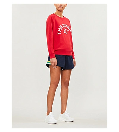 Shop The Upside Logo-print Cotton-jersey Sweatshirt In Red
