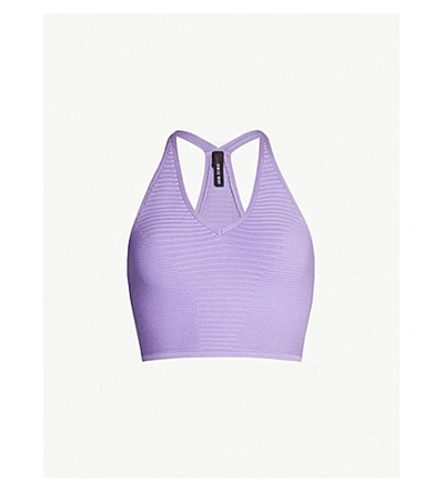 Shop Adam Selman Sport Ribbed Stretch-knit Cropped Top In Kaboodle