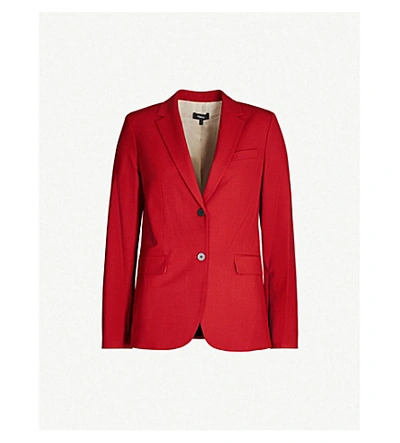 Shop Theory Single-breasted Wool-blend Blazer In Crimson