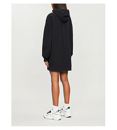Shop Calvin Klein Logo-embroidered Oversized Cotton-jersey Hoody In Ck Black