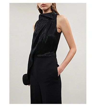 Shop Roland Mouret Rosita Draped Woven Jumpsuit In Black