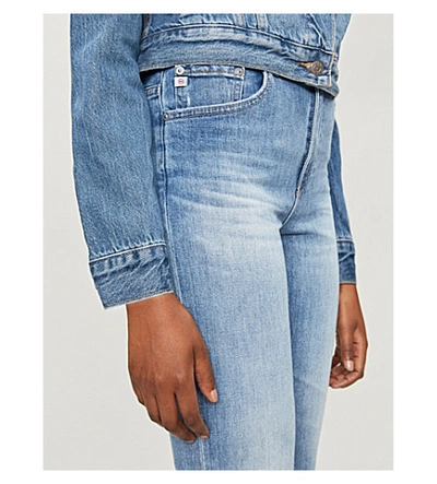 Shop Ag Rhett Cropped High-rise Straight Jeans In 12yrs Eternal Blue