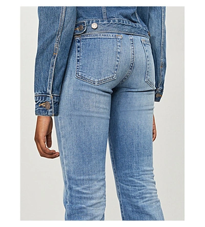 Shop Ag Rhett Cropped High-rise Straight Jeans In 12yrs Eternal Blue