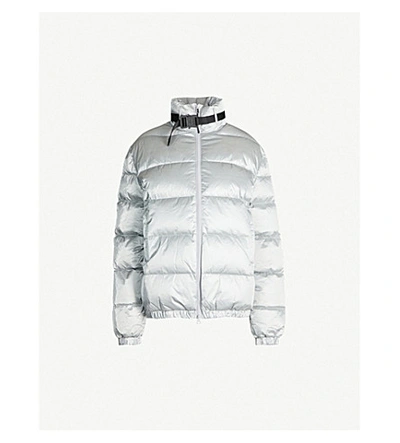Shop Alyx Reflective High-neck Padded Shell-down Jacket In Silver