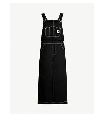 Shop Carhartt W' Bib Branded Denim Overall Dress In Black