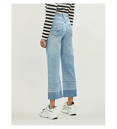 Shop Ag Etta Wide-leg Super High-rise Jeans In Blue Oasis