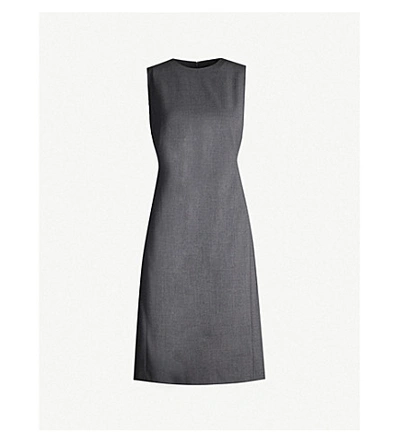 Shop Theory Eano Knee-length Stretch-wool Dress In Charcoal Melange