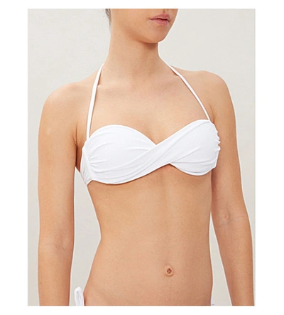 Shop Melissa Odabash Martinique Bandeau Bikini Top In White Pique