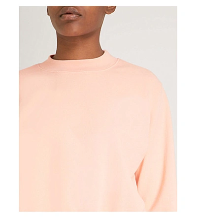 Shop Cotton Citizen Milan Cropped Cotton-jersey Sweatshirt In Pastel Coral