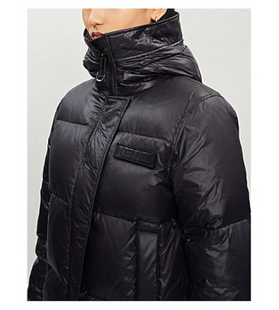 Shop Kenzo Padded Quilted High-neck Shell Jacket In Black