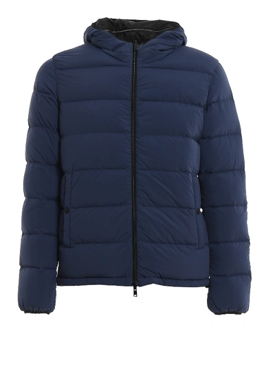 Shop Herno Reversible Hooded Padded Jacket In Light Blue