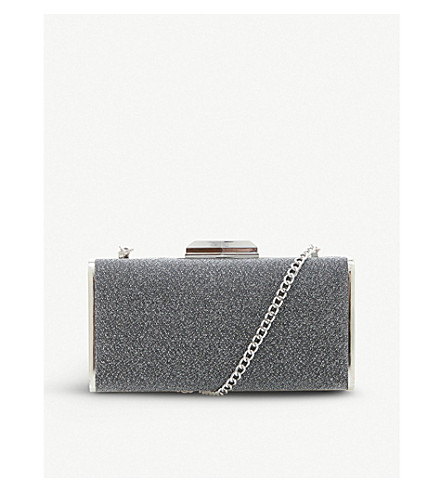 pewter metallic clutch bag