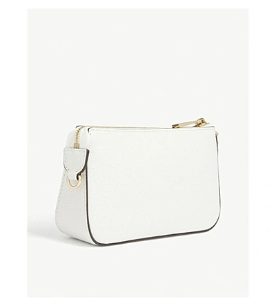Shop Michael Michael Kors Textured Leather Chain Wallet In Optic White