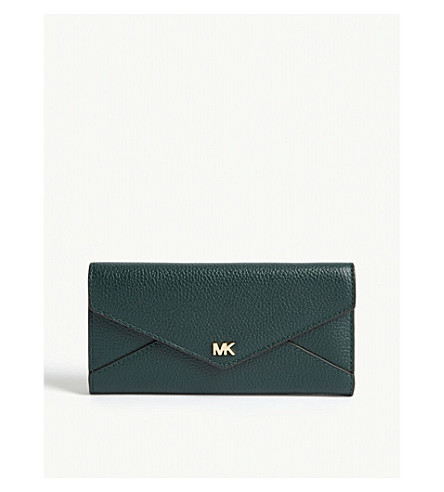 Michael Michael Kors Tri-fold Leather Wallet Dk Atlantic ModeSens