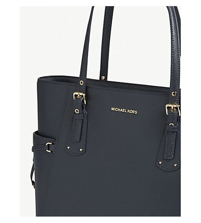Shop Michael Michael Kors Voyager Leather Tote In Admiral