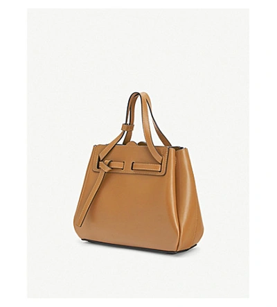 Shop Loewe Lazo Leather Mini Bag In Dune