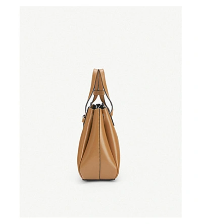 Shop Loewe Lazo Leather Mini Bag In Dune