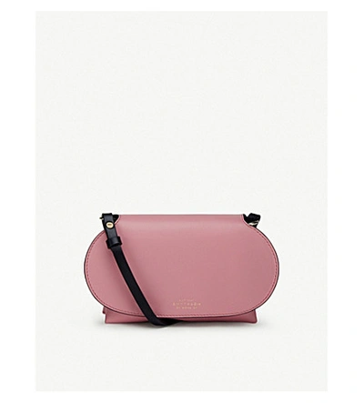 Shop Smythson Mini Pillow Leather Crossbody Bag In Pink