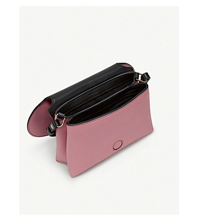 Shop Smythson Mini Pillow Leather Crossbody Bag In Pink