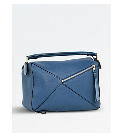 Shop Loewe Puzzle Medium Multi-function Leather Bag In Indigo