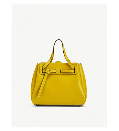 Shop Loewe Lazo Leather Mini Bag In Yellow