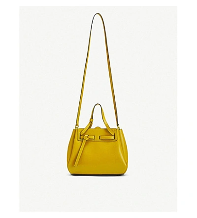 Shop Loewe Lazo Leather Mini Bag In Yellow