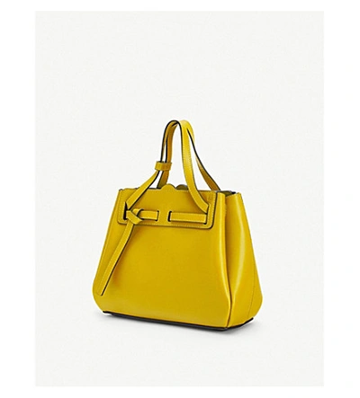 Shop Loewe Lazo Leather Mini Bag In Yellow