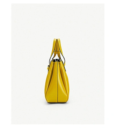 Shop Loewe Lazo Leather Mini Bag In Yellow