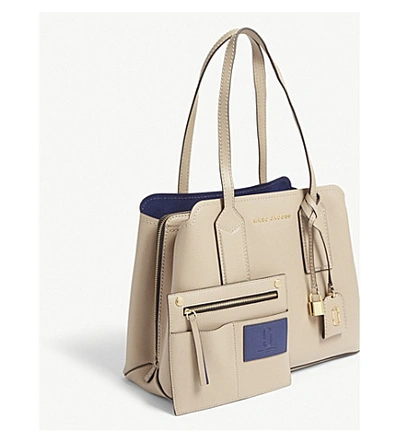 Shop Marc Jacobs The Editor Leather Shoulder Bag In Light Slate