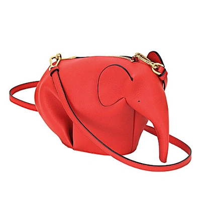 Shop Loewe Elephant Minibag Leather Shoulder Bag In Red