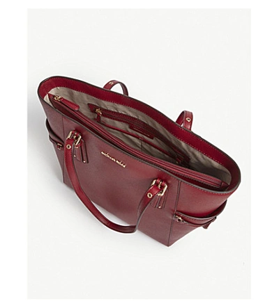 Shop Michael Michael Kors Voyager Leather Tote In Maroon