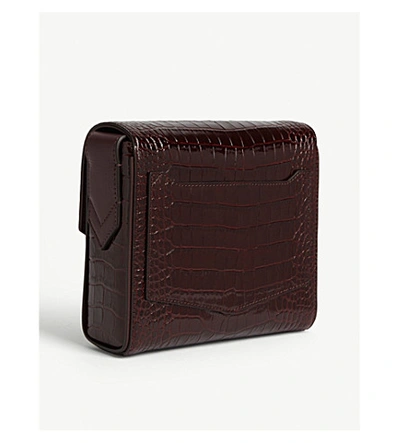Shop Givenchy Eden Small Croc-embossed Leather Shoulder Bag In Aubergine