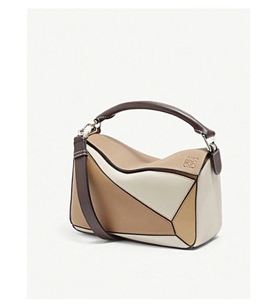Shop Loewe Puzzle Small Leather Shoulder Bag In Mocca Multitone
