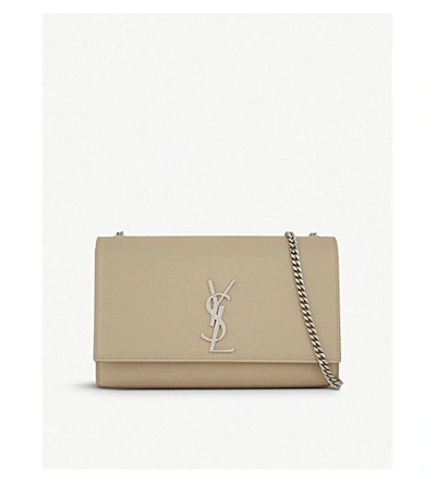 Shop Saint Laurent Kate Monogram Leather Shoulder Bag In Poudre