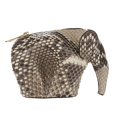 Shop Loewe Elephant Python-leather Coin Purse In Natural