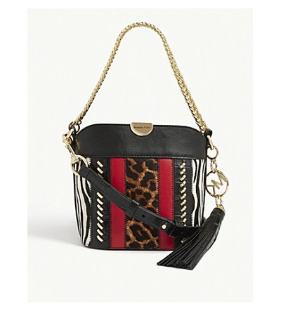 Michael Michael Kors Animal Print Bea Bucket Bag In Black Multi | ModeSens