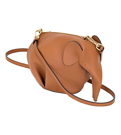 Shop Loewe Elephant Minibag Leather Shoulder Bag In Tan