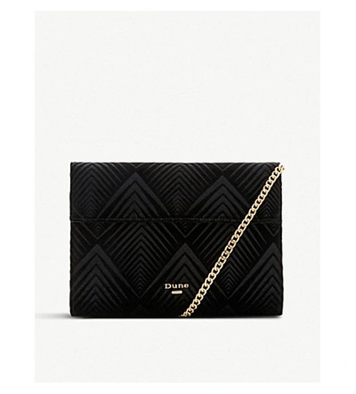 Shop Dune Ebrina Quilted Clutch Bag In Black-velvet