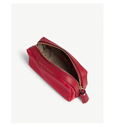 Shop Anya Hindmarch Girlie Stuff Leather-trimmed Nylon Pouch In Hot Pink